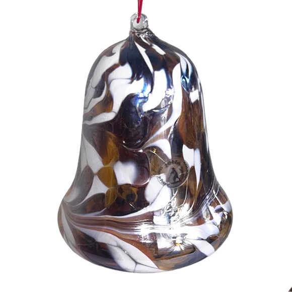 Blown Glass Christmas Ornament Holiday Bell - Picture 2 of 8